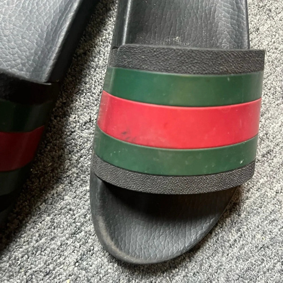 Gucci Red Green Stripe Slides, size 9 - Picture 6 of 16